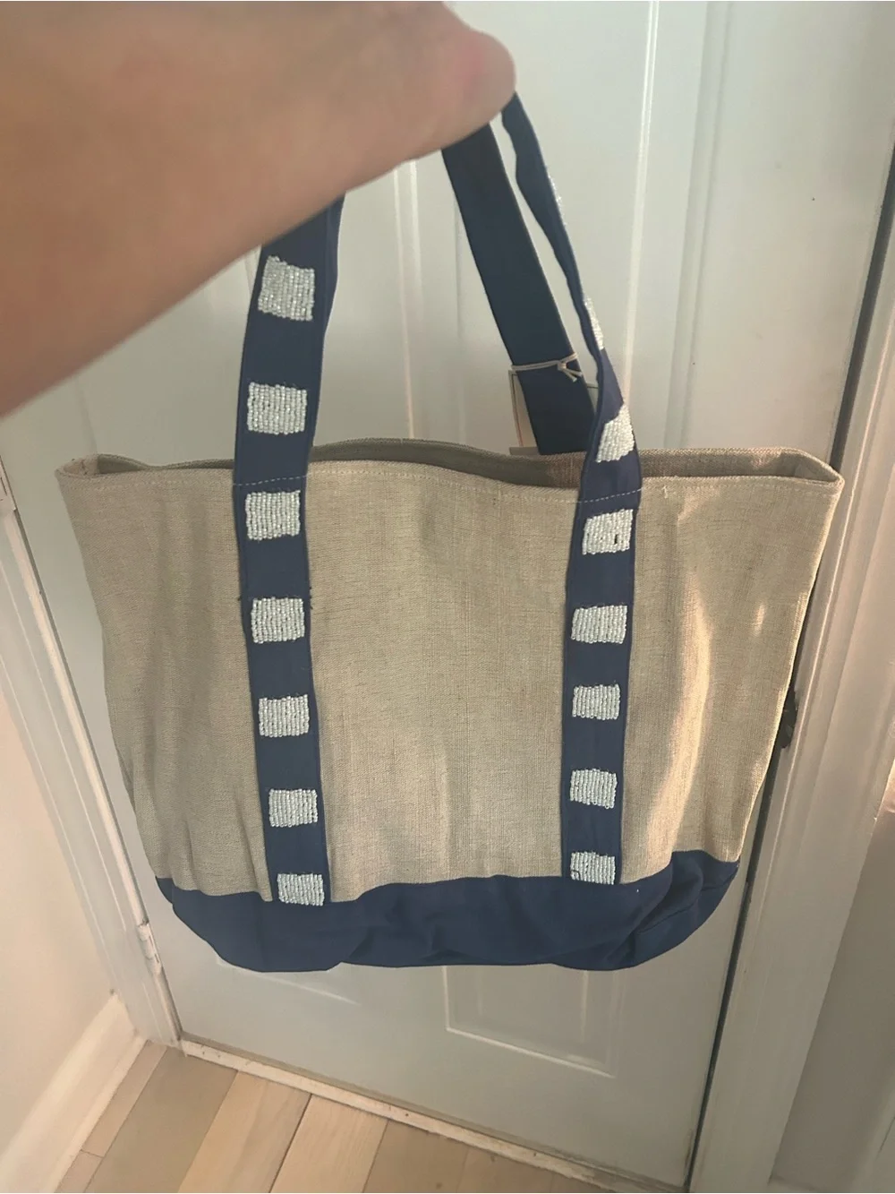 NWT SOL and MER large beaded tote bag.